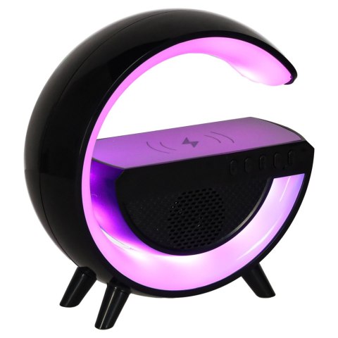 Lampka RGB ładowarka indukcyjna radio czarna Lampka RGB ładowarka indukcyjna radio czarna