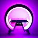 Lampka RGB z ładowarką indukcyjną z radiem biała Lampka RGB z ładowarką indukcyjną z radiem biała