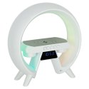 Lampka RGB z ładowarką indukcyjną z radiem biała Lampka RGB z ładowarką indukcyjną z radiem biała