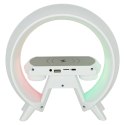 Lampka RGB z ładowarką indukcyjną z radiem biała Lampka RGB z ładowarką indukcyjną z radiem biała