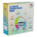 Lampka RGB z ładowarką indukcyjną z radiem biała Lampka RGB z ładowarką indukcyjną z radiem biała