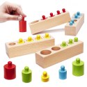 Odważniki cylindry drewniane montessori kolorowe Odważniki cylindry drewniane montessori kolorowe