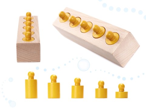 Odważniki cylindry drewniane montessori kolorowe Odważniki cylindry drewniane montessori kolorowe