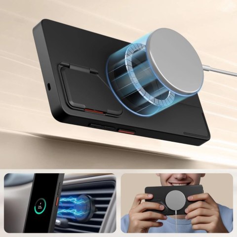 Etui Tech-Protect Kevlar Aura MagSafe na Samsung Galaxy S25 Ultra - czarno-pomarańczowe