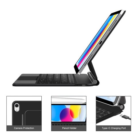 Etui Tech-Protect Smartcase Magnetic z klawiaturą na iPad 10.9" 2022 / iPad 11" 2025 - czarne Etui Tech-Protect Smartcase Magnetic z klawiaturą na iPad 10.9" 2022 / iPad 11" 2025 - czarne