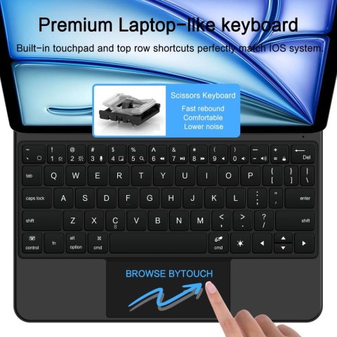 Etui Tech-Protect Smartcase Magnetic z klawiaturą na iPad Air 10.9" 2020 / 2022 / iPad Air 11" 2024 / 2025 - czarne Etui Tech-Protect Smartcase Magnetic z klawiaturą na iPad Air 10.9" 2020 / 2022 / iPad Air 11" 2024 / 2025 - czarne