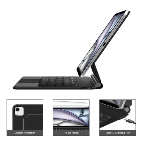 Etui Tech-Protect Smartcase Magnetic z klawiaturą na iPad Pro 12.9" 2020 / 2021 / 2022 / iPad Air 13" 2024 / 2025 - czarne Etui Tech-Protect Smartcase Magnetic z klawiaturą na iPad Pro 12.9" 2020 / 2021 / 2022 / iPad Air 13" 2024 / 2025 - czarne