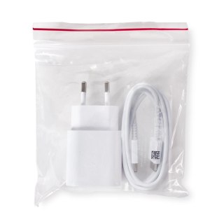 Ładowarka sieciowa Samsung 25W EP-TA800EWE USB-C z kablem Samsung EP-DA705BWE USB-C / USB-C opakowanie zastępcze - biała