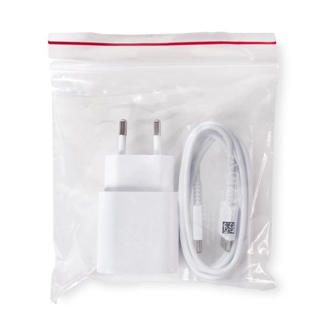 Ładowarka sieciowa Samsung 25W EP-TA800EWE USB-C z kablem Samsung EP-DA705BWE USB-C / USB-C opakowanie zastępcze - biała