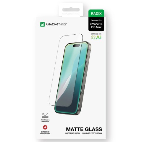 Szkło hartowane AMAZINGTHING Radix Matte Glass matowe do iPhone 16 Pro Max