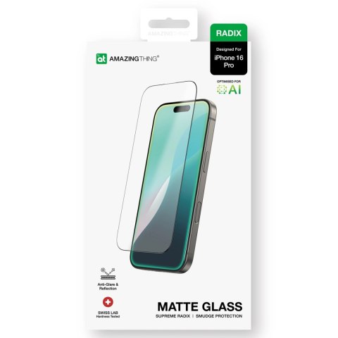 Szkło hartowane AMAZINGTHING Radix Matte Glass matowe do iPhone 16 Pro
