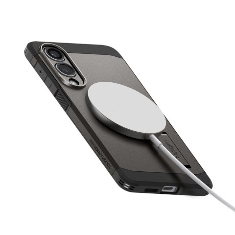 Etui Spigen Tough Armor MagSafe na Samsung Galaxy S25 Edge - szaro-czarne