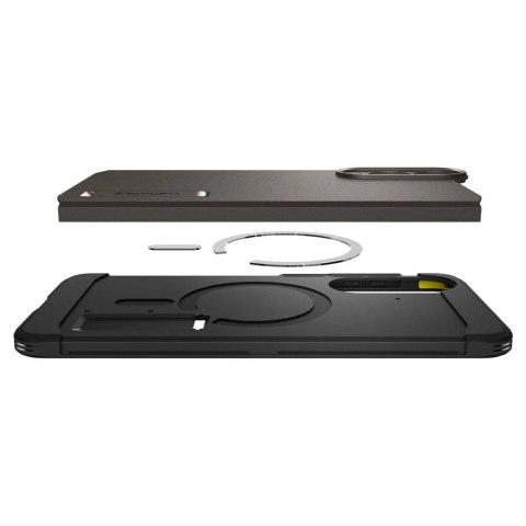 Etui Spigen Tough Armor MagSafe na Samsung Galaxy S25 Edge - szaro-czarne