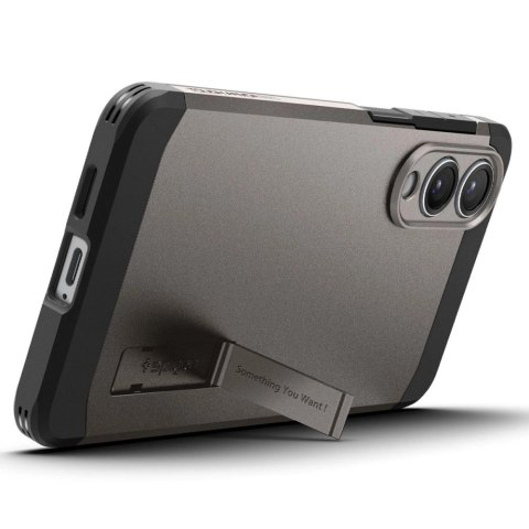 Etui Spigen Tough Armor MagSafe na Samsung Galaxy S25 Edge - szaro-czarne