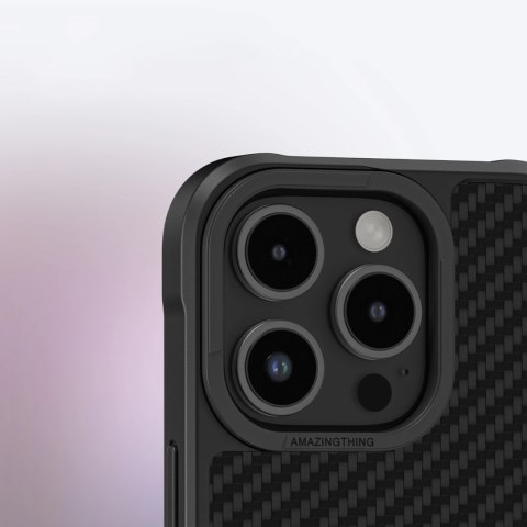 Etui pancerne AMAZINGTHING Titan Max Case z włóknami aramidowymi 1500D do iPhone 16 Pro - czarne