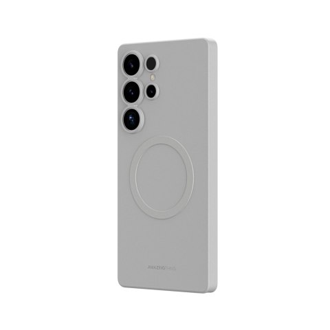 Etui silikonowe AMAZINGTHING Minimal Air Case z pierścieniem magnetycznym do Samsung Galaxy S25 Ultra - szare