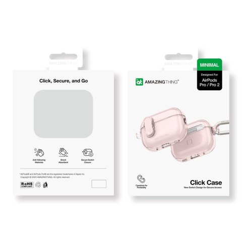 Etui silikonowe AMAZINGTHING Minimal Case do AirPods Pro 2 - różowe Etui silikonowe AMAZINGTHING Minimal Case do AirPods Pro 2 - różowe