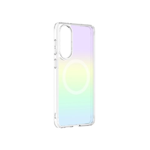 Etui silikonowe AMAZINGTHING Minimal Mag Case z pierścieniem magnetycznym do Samsung Galaxy S25 Edge - opalizujące