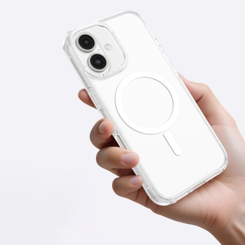 Etui silikonowe AMAZINGTHING Minimal Mag Case z pierścieniem magnetycznym do iPhone 16 Plus - przezroczyste