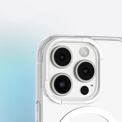 Etui silikonowe AMAZINGTHING Minimal Mag Case z pierścieniem magnetycznym do iPhone 16 Pro Max - przezroczyste