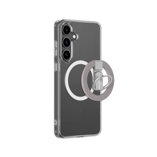 Etui silikonowe AMAZINGTHING Minimal Mag Case z pierścieniem magnetycznym i ringiem magnetycznym do Samsung Galaxy S25+ - przezr