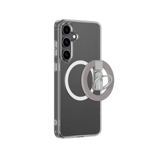 Etui silikonowe AMAZINGTHING Minimal Mag Case z pierścieniem magnetycznym i ringiem magnetycznym do Samsung Galaxy S25 - przezro