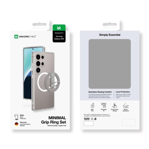 Etui silikonowe AMAZINGTHING Minimal Mag Case z pierścieniem magnetycznym i ringiem magnetycznym do Samsung Galaxy S25 - przezro Etui silikonowe AMAZINGTHING Minimal Mag Case z pierścieniem magnetycznym i ringiem magnetycznym do Samsung Galaxy S25 - przezro