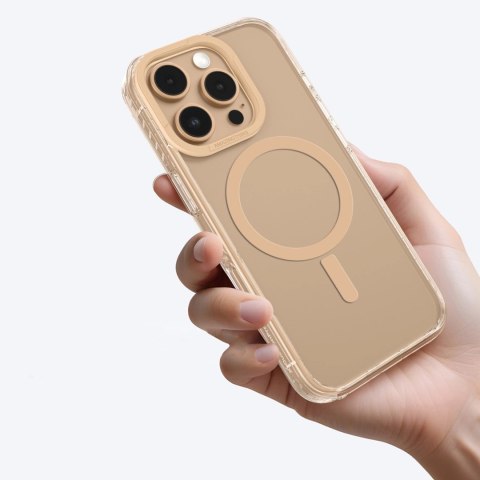 Etui silikonowe AMAZINGTHING Titan Pro Mag Case z pierścieniem magnetycznym do iPhone 16 Pro - różowe złoto