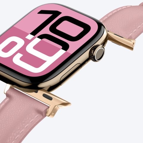 Skórzany pasek AMAZINGTHING Class Band do Apple Watch 45 / 46 / 49 mm - różowy