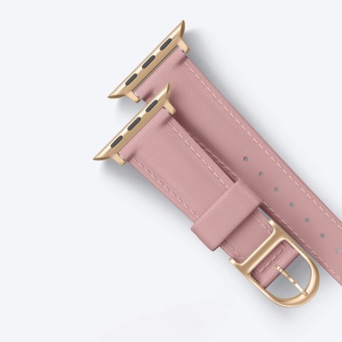 Skórzany pasek AMAZINGTHING Class Band do Apple Watch 45 / 46 / 49 mm - różowy