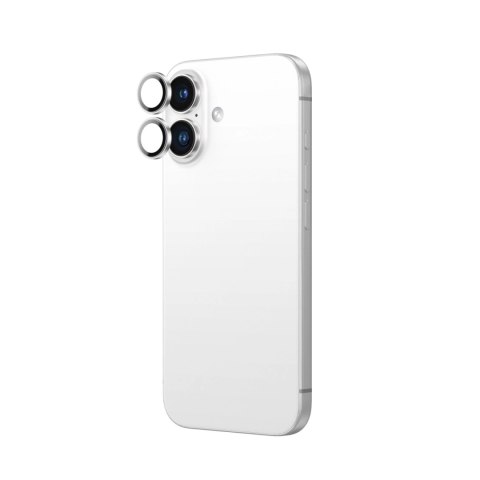 Szkło hartowane AMAZINGTHING AR Aluminium 2 Lens Glass z ramką na soczewki aparatu do iPhone 16 / 16 Plus - białe Szkło hartowane AMAZINGTHING AR Aluminium 2 Lens Glass z ramką na soczewki aparatu do iPhone 16 / 16 Plus - białe