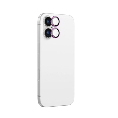 Szkło hartowane AMAZINGTHING AR Aluminium 2 Lens Glass z ramką na soczewki aparatu do iPhone 16 / 16 Plus - różowe Szkło hartowane AMAZINGTHING AR Aluminium 2 Lens Glass z ramką na soczewki aparatu do iPhone 16 / 16 Plus - różowe