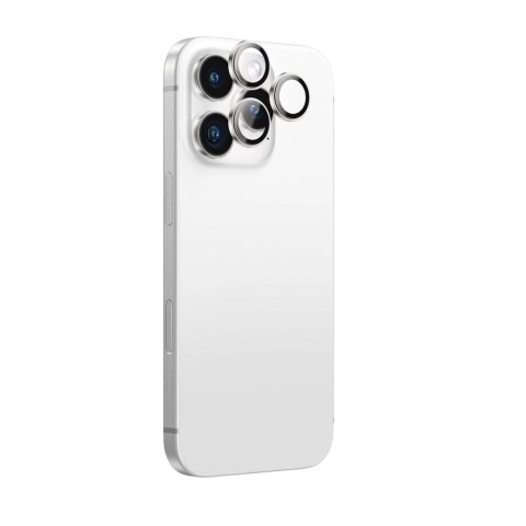 Szkło hartowane AMAZINGTHING AR Aluminium 3 Lens Glass z ramką na soczewki aparatu do iPhone 16 Pro / 16 Pro Max - srebrne Szkło hartowane AMAZINGTHING AR Aluminium 3 Lens Glass z ramką na soczewki aparatu do iPhone 16 Pro / 16 Pro Max - srebrne