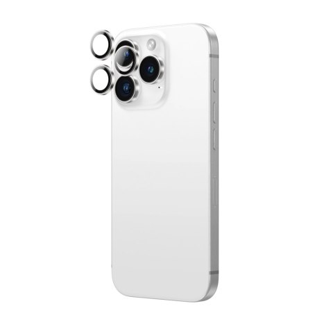 Szkło hartowane AMAZINGTHING AR Aluminium 3 Lens Glass z ramką na soczewki aparatu do iPhone 16 Pro / 16 Pro Max - srebrne Szkło hartowane AMAZINGTHING AR Aluminium 3 Lens Glass z ramką na soczewki aparatu do iPhone 16 Pro / 16 Pro Max - srebrne