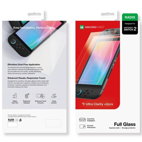 Szkło hartowane AMAZINGTHING Radix Full Glass do Nintendo Switch 2 (2 szt.) Szkło hartowane AMAZINGTHING Radix Full Glass do Nintendo Switch 2 (2 szt.)