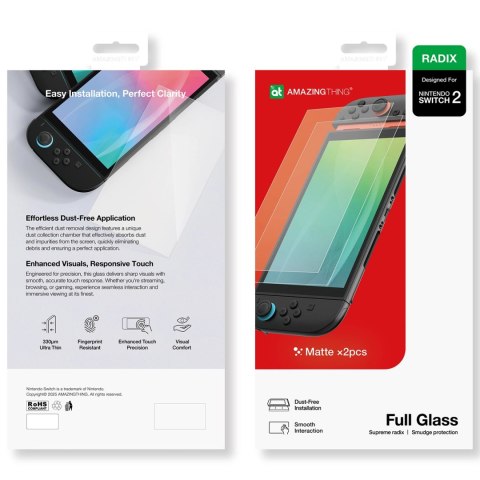 Szkło hartowane AMAZINGTHING Radix Matte Glass do Nintendo Switch 2 (2 szt.)