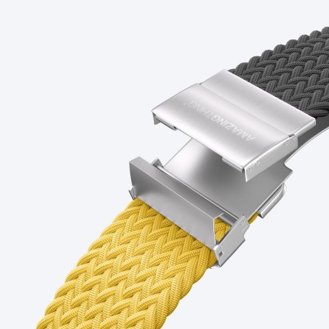 Zestaw 2 pasków AMAZINGTHING Blend Band do Apple Watch 45 / 46 / 49 mm - żółto-czarny / czarny