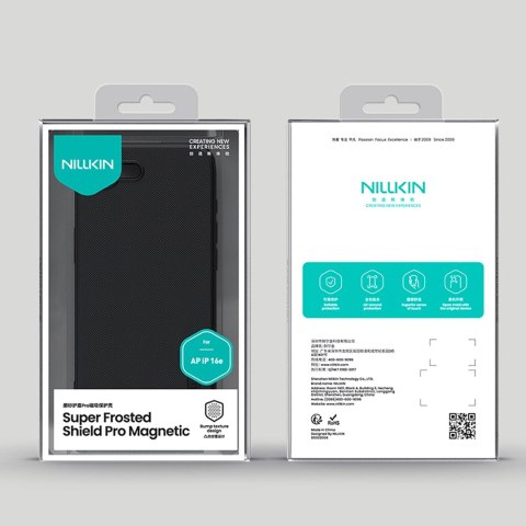 Etui Nillkin Super Frosted Shield Pro Magnetic na iPhone 16e - czarne Etui Nillkin Super Frosted Shield Pro Magnetic na iPhone 16e - czarne
