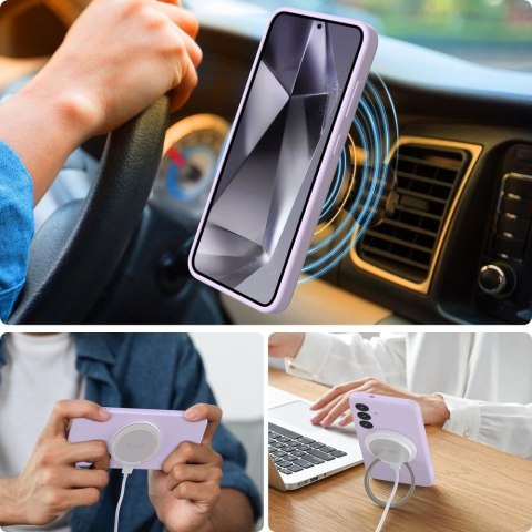 Etui Tech-Protect Liquid Silicone MagSafe na Samsung Galaxy S25 Edge - fioletowe Etui Tech-Protect Liquid Silicone MagSafe na Samsung Galaxy S25 Edge - fioletowe