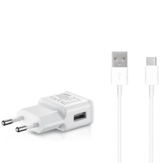 Ładowarka sieciowa Samsung EP-TA200EWE USB-A 15W z kablem EP-DR140AWE USB-A - USB-C (OOB Bulk - opakowanie zastępcze) - biała