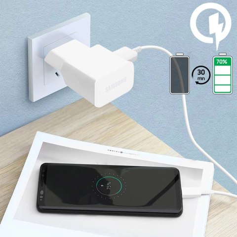 Ładowarka sieciowa Samsung EP-TA200EWE USB-A 15W z kablem EP-DR140AWE USB-A - USB-C (OOB Bulk - opakowanie zastępcze) - biała Ładowarka sieciowa Samsung EP-TA200EWE USB-A 15W z kablem EP-DR140AWE USB-A - USB-C (OOB Bulk - opakowanie zastępcze) - biała