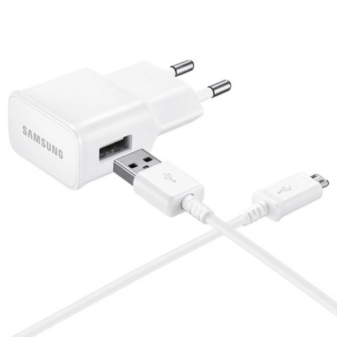 Ładowarka sieciowa Samsung EP-TA50EWE 8W USB-A z kablem microUSB ECB-DU4AWE (Bulk - opakowanie zastępcze) - biała Ładowarka sieciowa Samsung EP-TA50EWE 8W USB-A z kablem microUSB ECB-DU4AWE (Bulk - opakowanie zastępcze) - biała