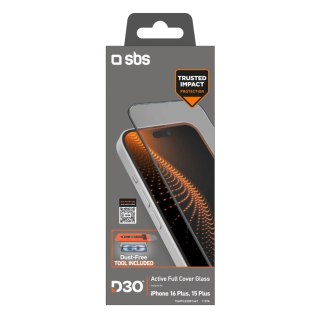Szkło hartowane SBS z technologią D3O z aplikatorem na iPhone 16 Plus / iPhone 15 Plus