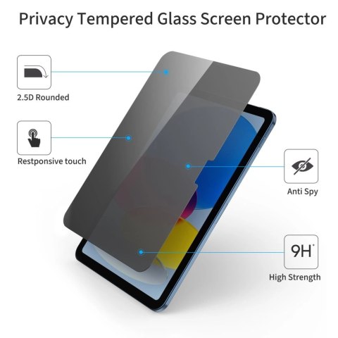 Szkło prywatyzujące Tech-Protect Glass Spy+ na iPad 10.9" 2022 / iPad 11" 2025 Szkło prywatyzujące Tech-Protect Glass Spy+ na iPad 10.9" 2022 / iPad 11" 2025