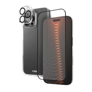 Zestaw SBS z technologią D3O na iPhone 16 Pro Max - etui + szkło ochronne na ekran i aparat - przezroczyste