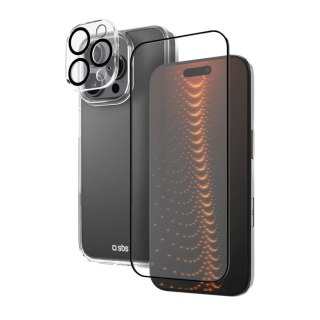 Zestaw SBS z technologią D3O na iPhone 16 Pro - etui + szkło ochronne na ekran i aparat - przezroczyste