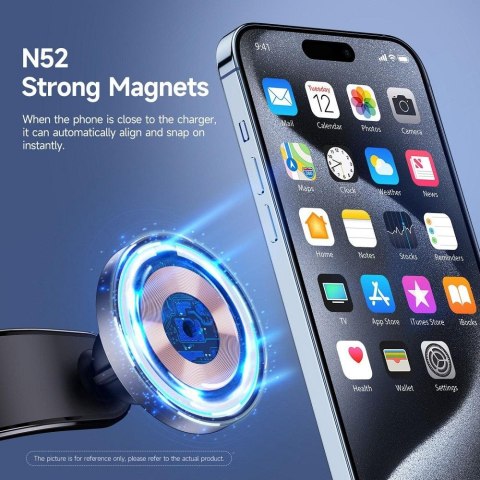 DUZZONA V3 - uchwyt samochodowy indukcyjny do deski kompatybilny z MagSafe 15W czarny