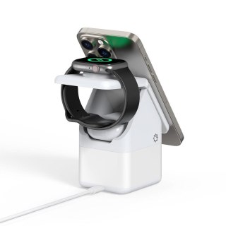DUZZONA W20 - ładowarka indukcyjna z lampką 4w1 kompatybilna z MagSafe 15W biała