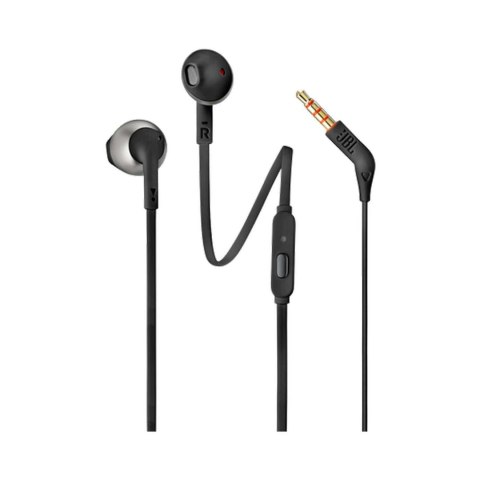 Słuchawki przewodowe JBL T205 douszne mini jack 3.5mm - czarne Słuchawki przewodowe JBL T205 douszne mini jack 3.5mm - czarne