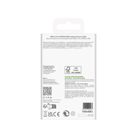 Kabel Puro TPE 12W USB-A - microUSB 1m - czarny Kabel Puro TPE 12W USB-A - microUSB 1m - czarny